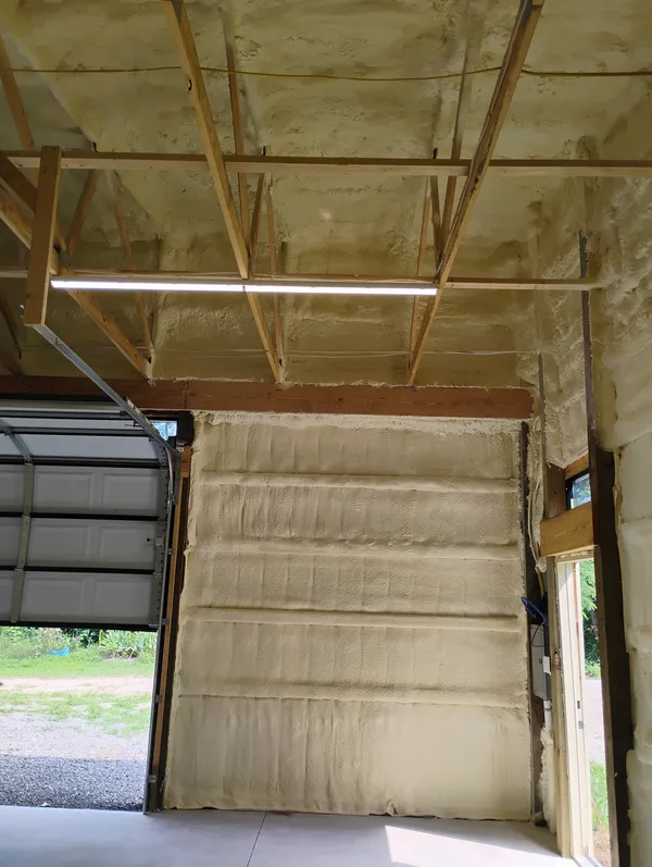 Spray foam insulation application—we take pride in preparation and cleanup and leave your project better than we found it